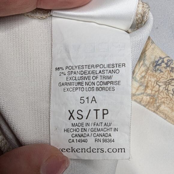 Vtg Y2K Weekenders Ivory Blue Leopard Print Longline Collared Duster Jacket XS - Picture 6 of 6